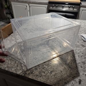 New Stackable Clear Shoe Storage Box Set Of 3 Sealed Door
